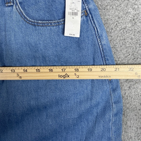 Old Navy Denim High Rise Wow Midi Skirt Size 12 Pockets Stretch NWT - Picture 6 of 12